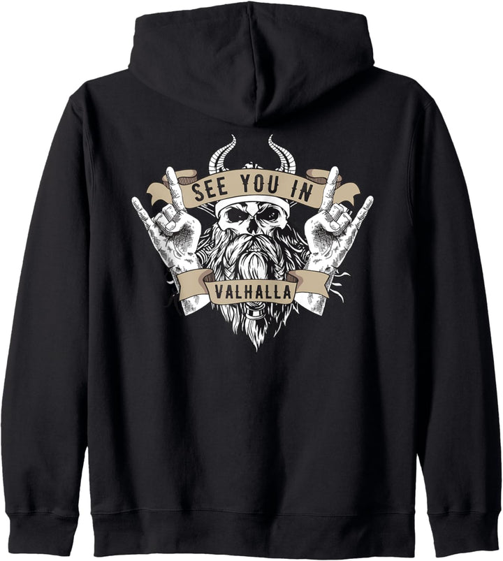 See You In Valhalla Walhalla Wodan Wikinger Odin Vikings Kapuzenjacke