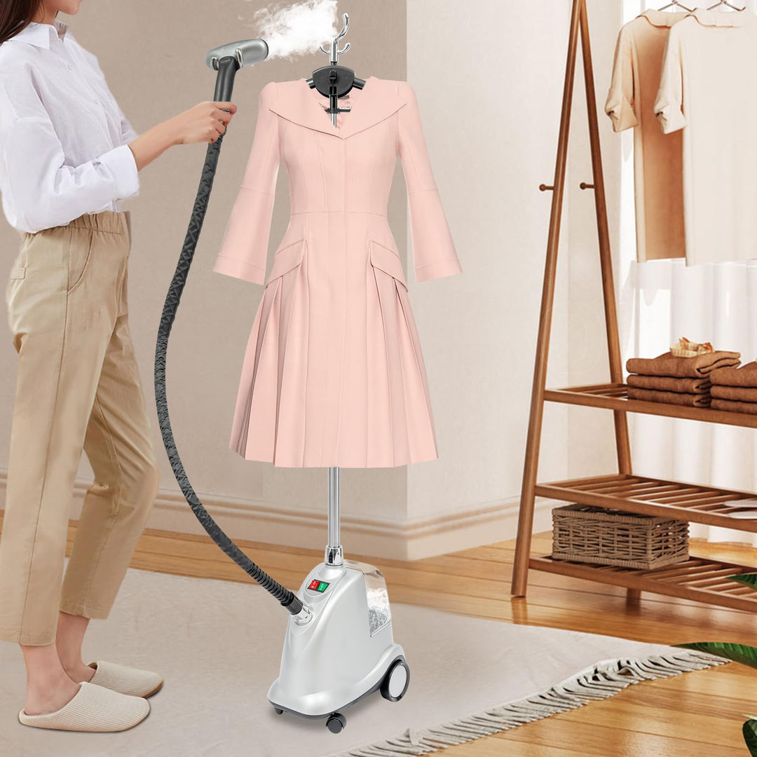 Professioneller Steamer & Dampfglätter Stehender Kleidungsdampfer mit Rollen 2200W Dampfbügler in 60