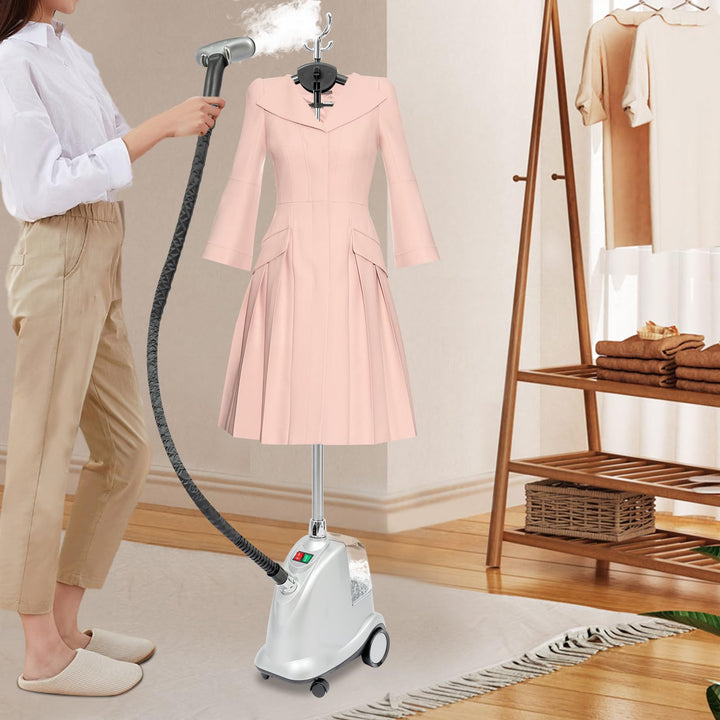 Professioneller Steamer & Dampfglätter Stehender Kleidungsdampfer mit Rollen 2200W Dampfbügler in 60