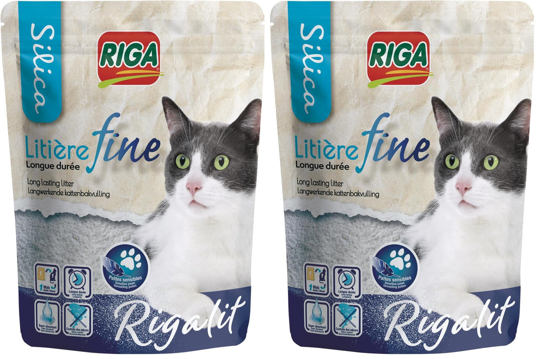 Riga - Rigalit Feinkörnig - Hyperabsorbierendes Katzenstreu Mineralischen Ursprungs - Silica-Gel - F