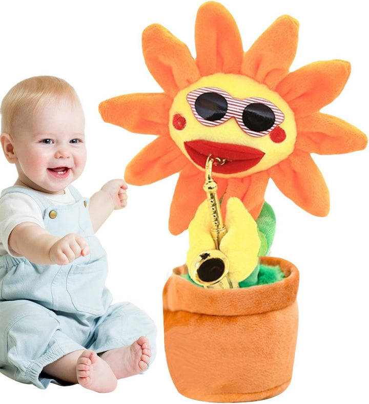 Tanzende Sonnenblume, Singende Tanzende Sonnenblume, Leuchtender Blumenplüsch Wiederholt, was Sie Sa