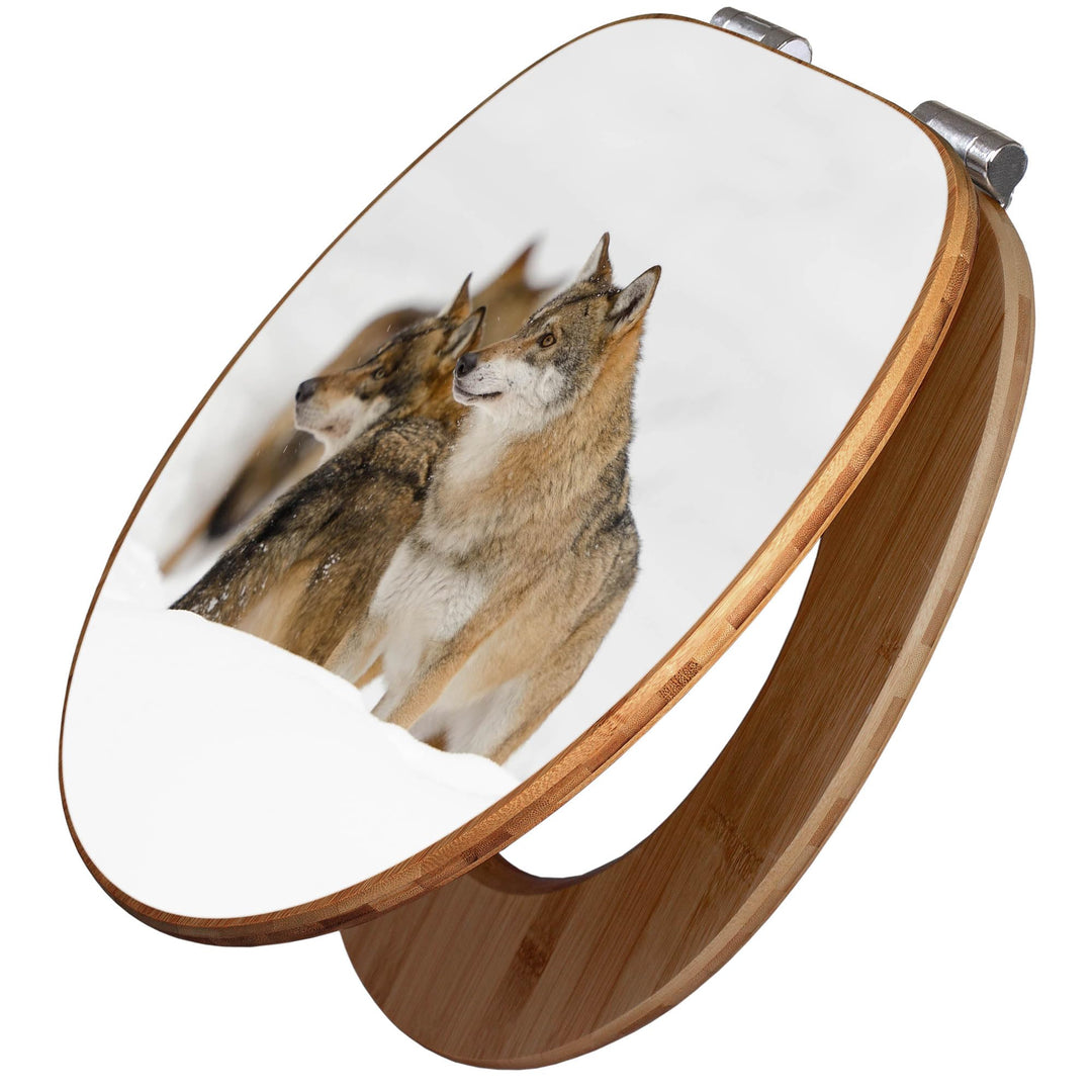 banjado Design WC Sitz Bambus Absenkautomatik 45,8x37,5cm - Toilettendeckel mit Absenkautomatik Holz
