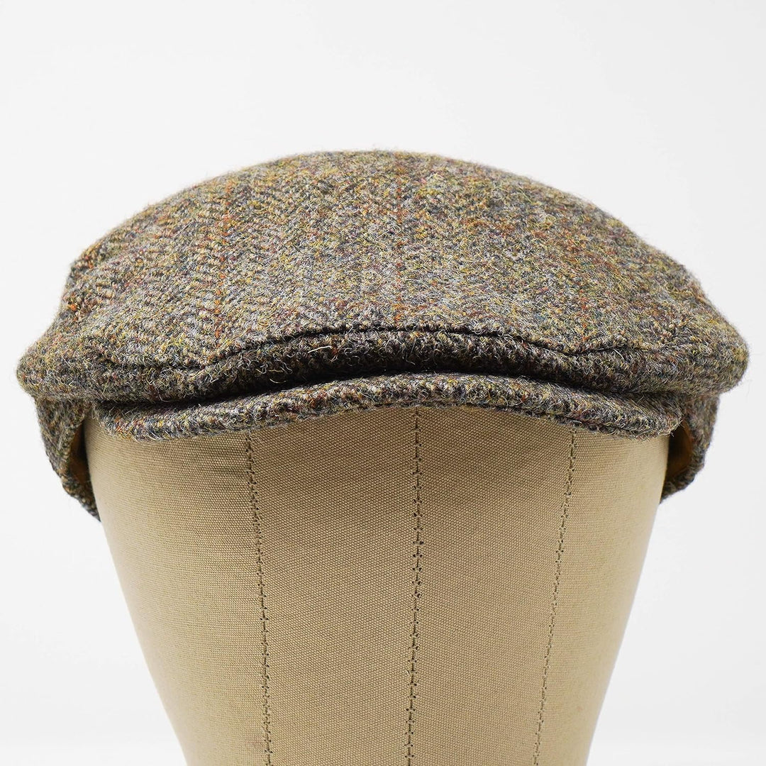 Borges & Scott Nevis Schirmmütze – Schiebermütze aus 100% handgewebter Wolle - Harris Tweed - wasser