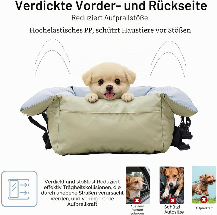 BingoPaw Hunde Autositz für kleine bis mittlere Hunde, Abnehmbar Waschbar rutschfest Hundesitz, Trag