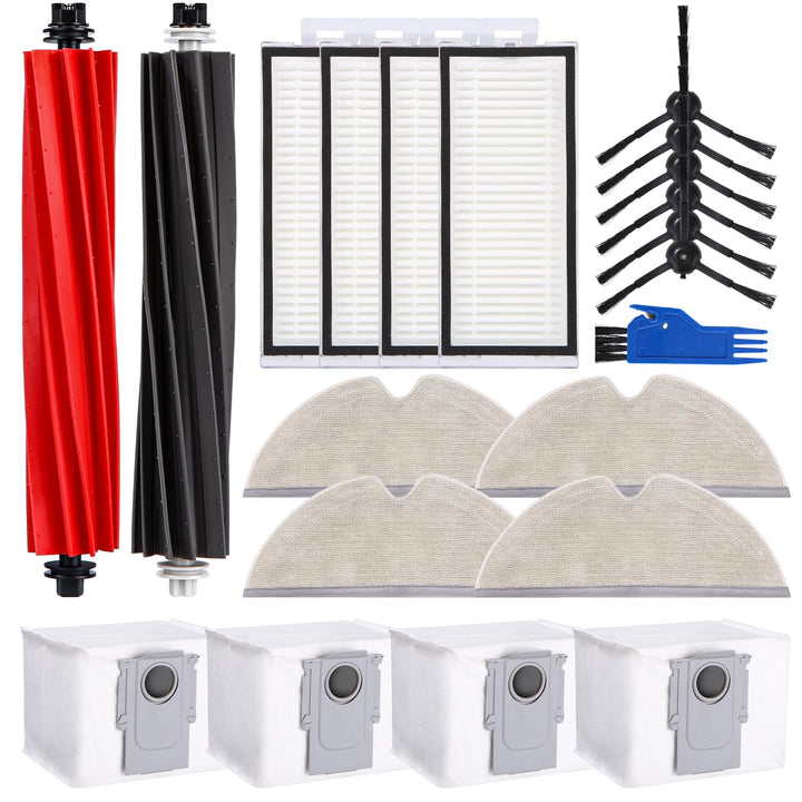 Zubehörset für Roborock Q8 Max+/Q8 Max/Q5 Pro+/Q5 Pro Saugroboter, 2 Hauptbürste, 4 Hepa-Filter, 4 W