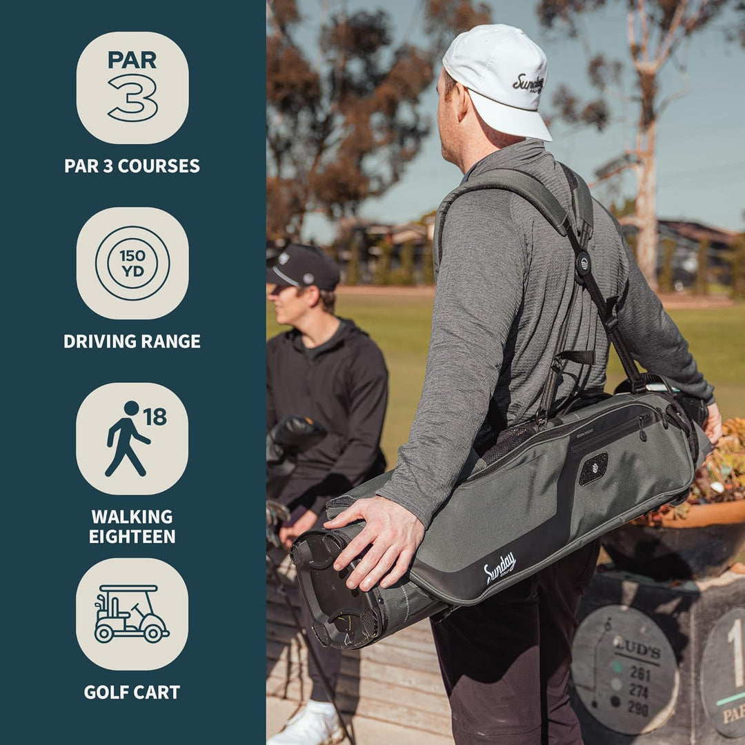 Sunday Golf EL Camino Tasche – Leichte Tasche mit Gurt und Ständer – Einfach zu tragen – Par 3 und S