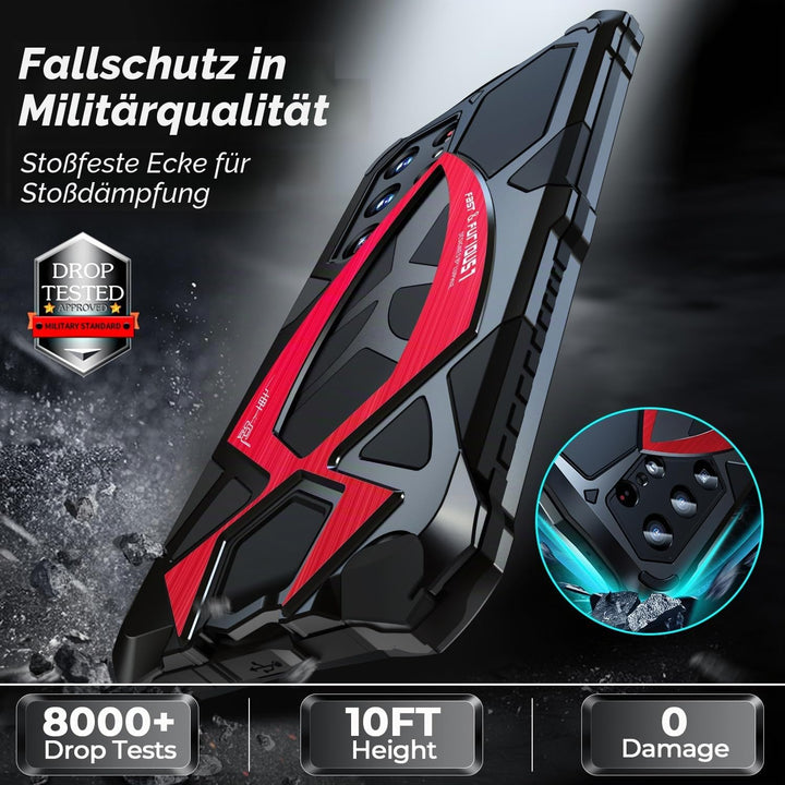 Schutzhülle kompatibel mit Samsung Galaxy S24 Ultra – Kameraschutz – robust – Metall und Silikon – s