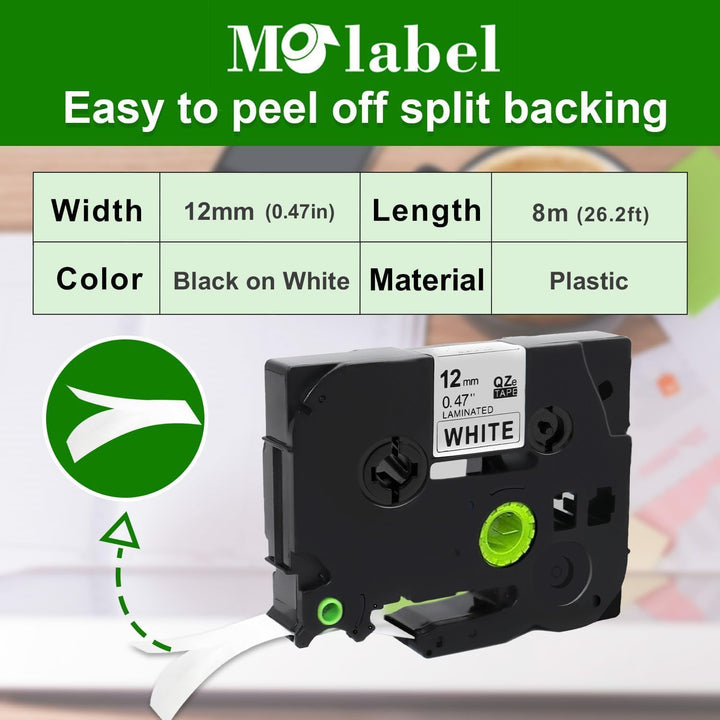 10er-Pack kompatible TZe-231 Schriftbänder für Brother TZe-231 / TZ-231, 12 mm (0,47 Zoll) laminiert