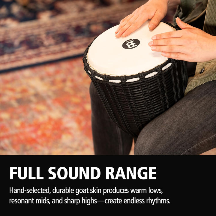 Meinl Percussion HDJ3-M Wood Djembe, Headliner/Black River Series, Rope Tuned, 25,4 cm (10 Zoll) Dur