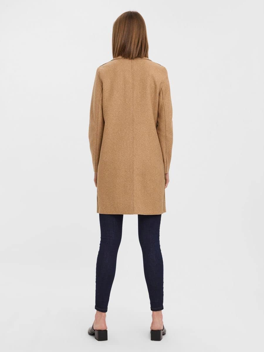 VERO MODA female Jacke VMPAULA Mantel S Tobacco Brown/Detail:MELANGE, S Tobacco Brown/Detail:MELANGE
