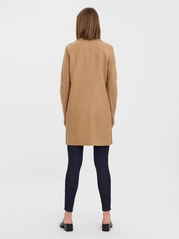 VERO MODA female Jacke VMPAULA Mantel S Tobacco Brown/Detail:MELANGE, S Tobacco Brown/Detail:MELANGE