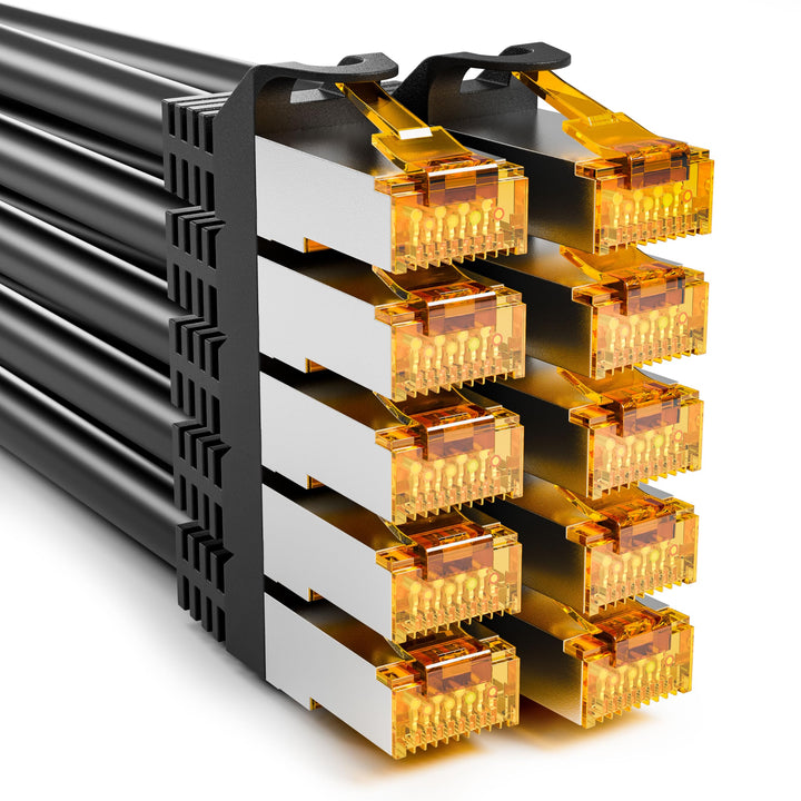 iwillink 10x 2M Patchkabel CAT 7, Lan Kabel CAT 7 Kurz(10Gbps, S/FTP PIMF Schirmung, Kupfer), Kompat