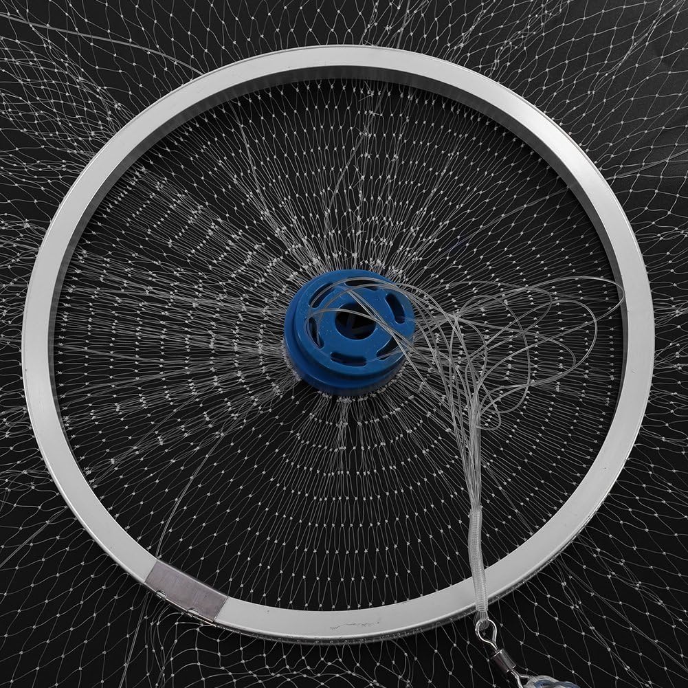 Cocoarm Fischernetz Hand Überwurf Angelnetz aus Nylon Angeln Net Tragbares Erweiterbar Nylon Mesh Ne