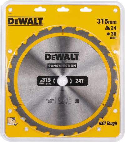 DeWalt Bau-Kreissägeblatt für Stationärsägen/Kreissägenblatt (315/30 mm 24WZ, für schnelle Schnitte)