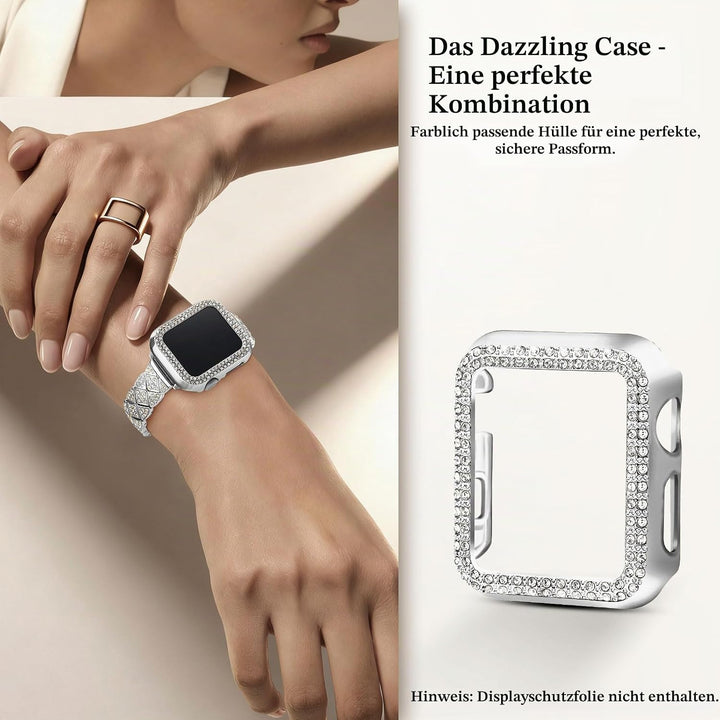 wutwuk Kompatibel mit Apple Watch Armband 40mm, Damen Bling Strass Armbänder mit Diamant Harter PC G