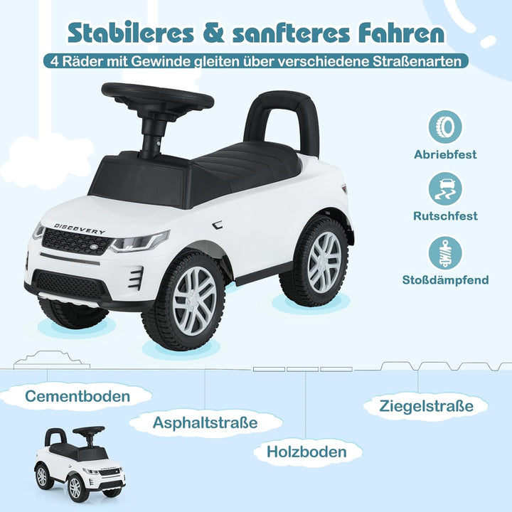 COSTWAY Rutschauto ab 1 Jahr, Rutschfahrzeug mit Stauraum unter Sitz, Rutscher Kinderauto mit Hupe &