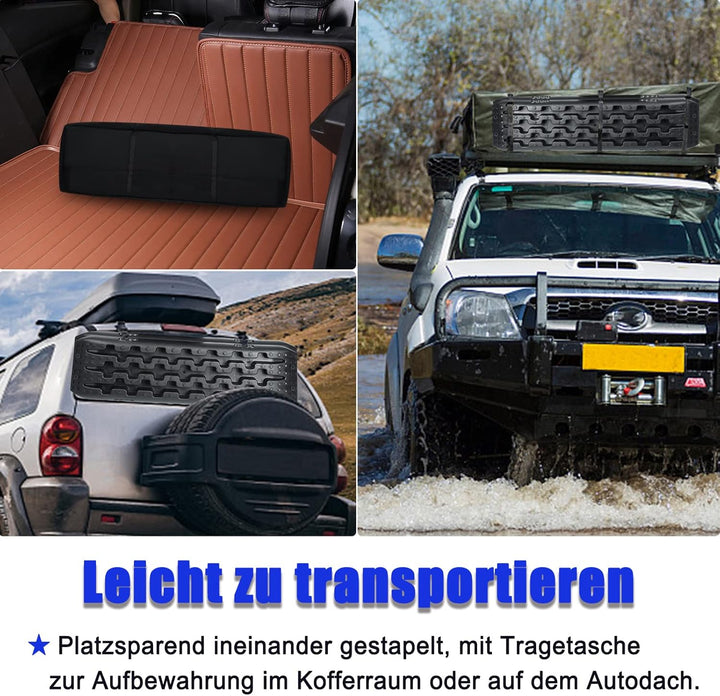 FIVMEN Sandbleche 2 Stück Anfahrhilfe mit Aufbewahrungstasche Offroad Zubehör für Wohnmobil Geländew
