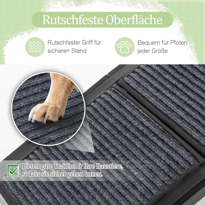 Hunderampe Auto Klappbar, Extra Lange Hunderampe mit Rutschfester Teppich für Grosse Hunde bis 110 K