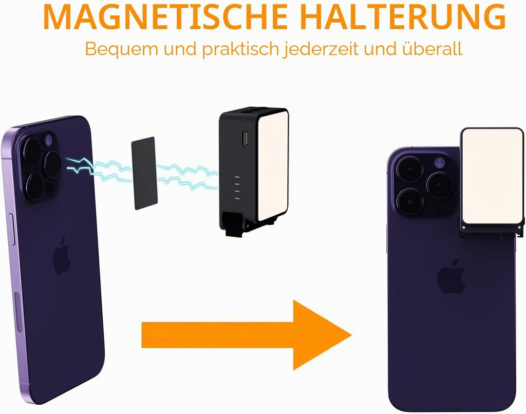 Suptig Mini-Video-Licht, Selfie-Licht für Kamera, Telefon, Gopro, DJI Action, Laptop usw.