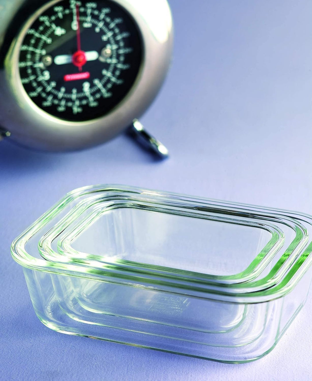 Lock & Lock Boroseal Glas Frischhaltedosen mit Deckel - 3er Set Boxen - Quadratisch - für Backofen,