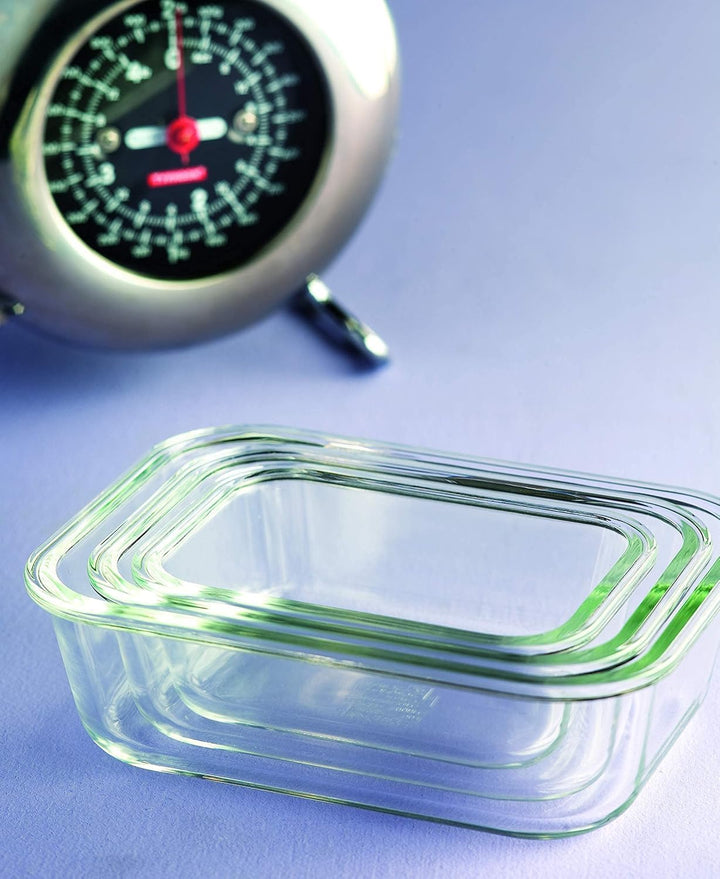 Lock & Lock Boroseal Glas Frischhaltedosen mit Deckel - 3er Set Boxen - Quadratisch - für Backofen,