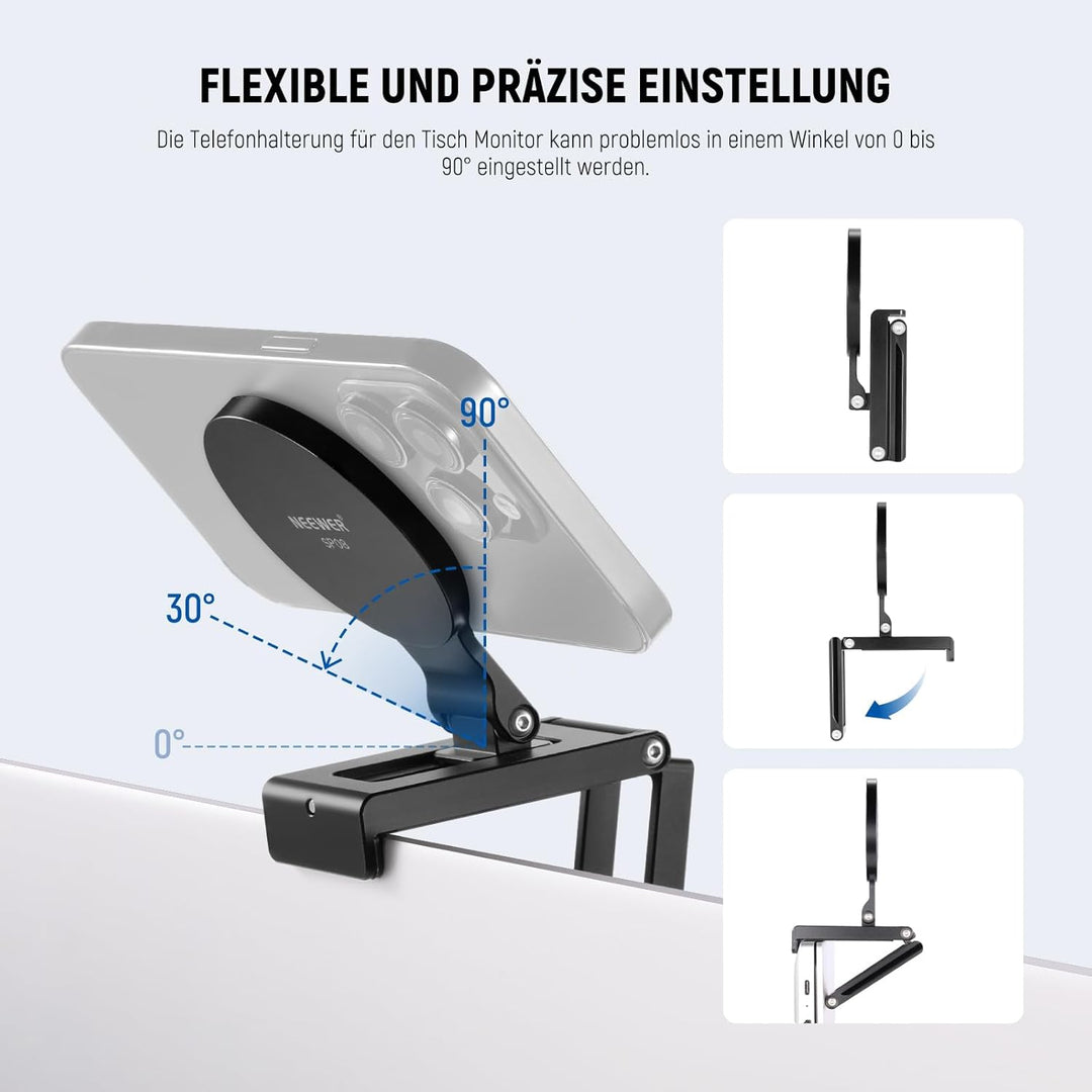 NEEWER Continuity Camera Mount für Tisch Monitor, magnetische dreifach Faltbare Handy Kamera Webcam