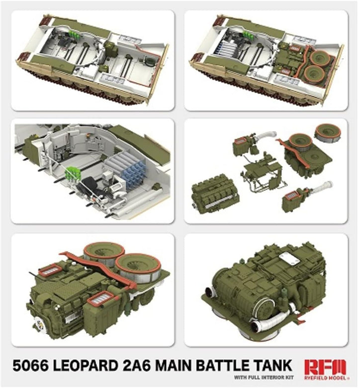 Rye Field Model RM5066 Leopard 2 A6 Main Battle Tank with full Interior Massstab1:35 - Modellbau