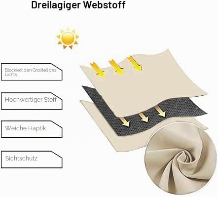 DWCN Blickdichte Vorhänge Verdunkelungsgardinen mit Ösen 2 Stücke Thermogardine für Wohnzimmer,Schla