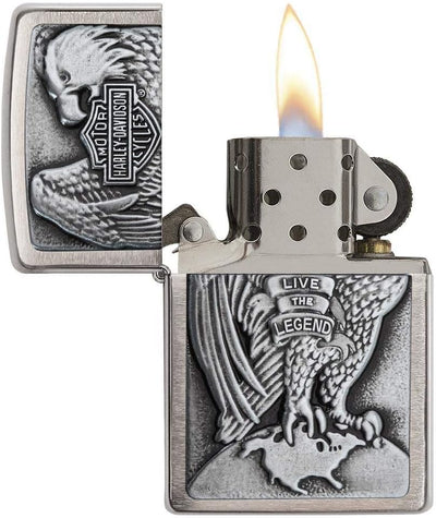 Zippo 2000083 Harley Davidson - Made in USA - Eagle & Globe - Chrome brushed