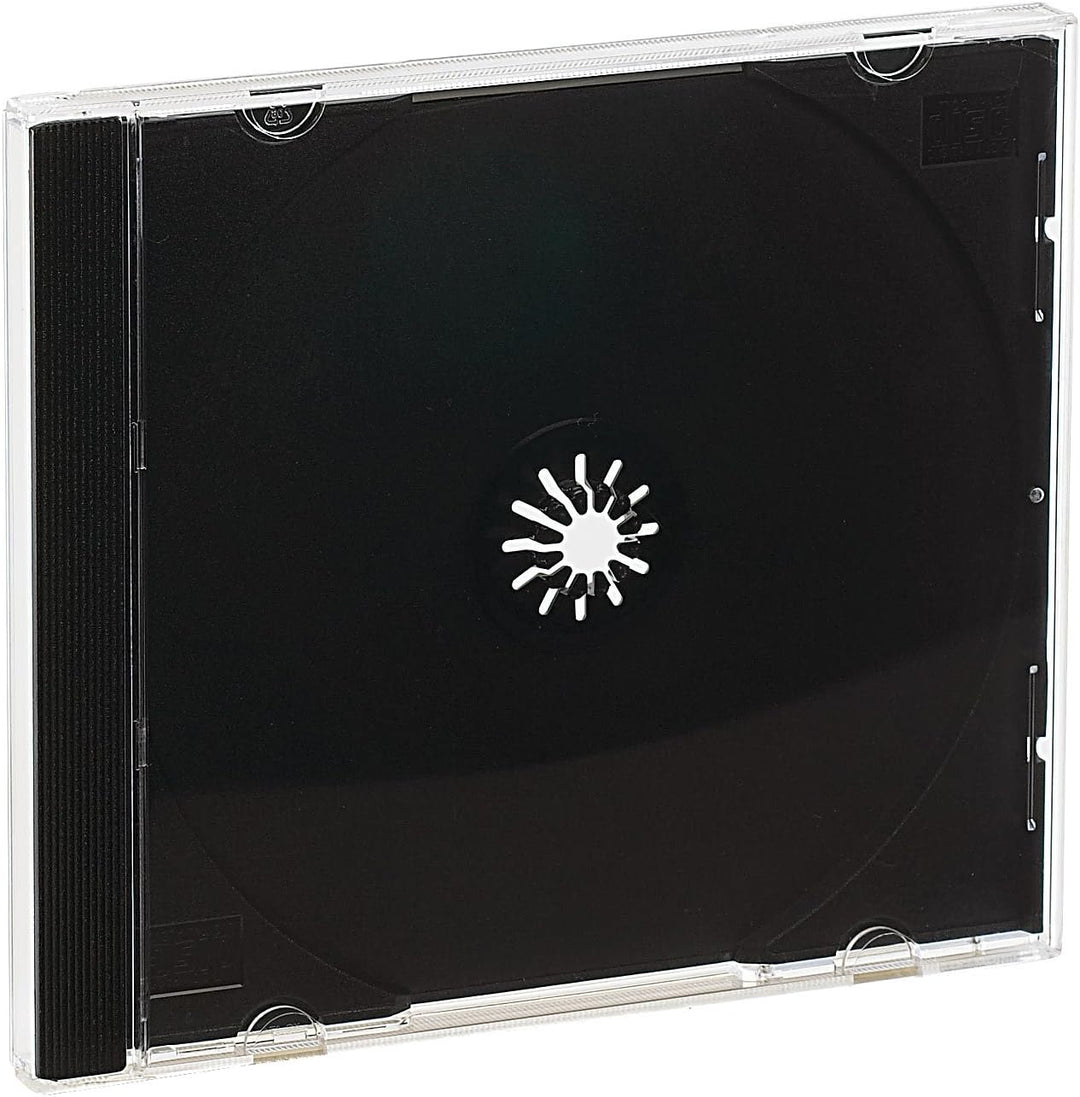 PEARL CD Jewel Case: Doppel CD Jewel Boxen im 50er-Set, schwarzes Tray (Leerhüllen, Hüllen für 2, Bo