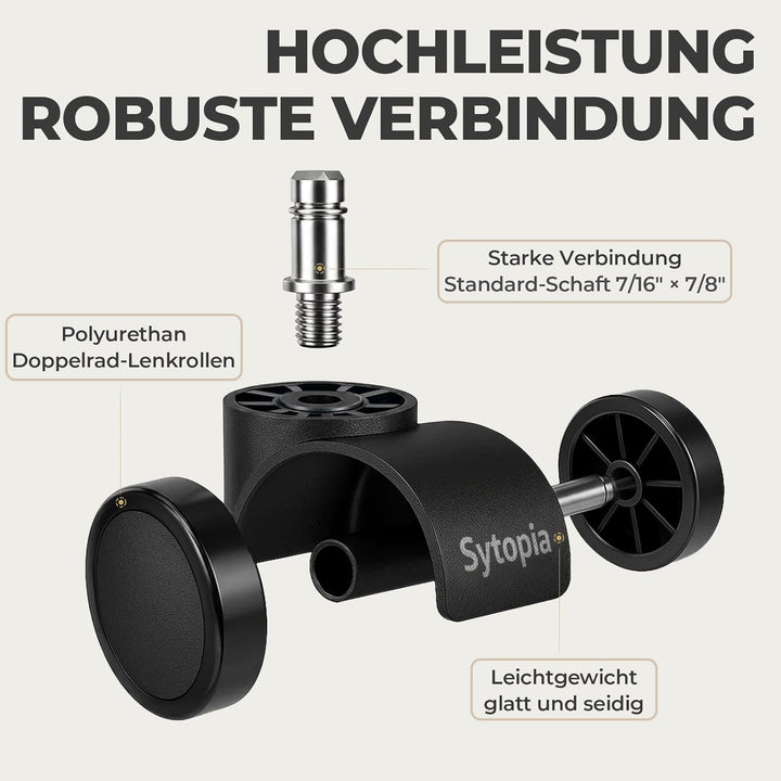 Sytopia Bürostuhl Rollen, 11mm x 22 mm Stift, 5er Set Rollen für Bürostühle, Leises, Sanftes Gleiten