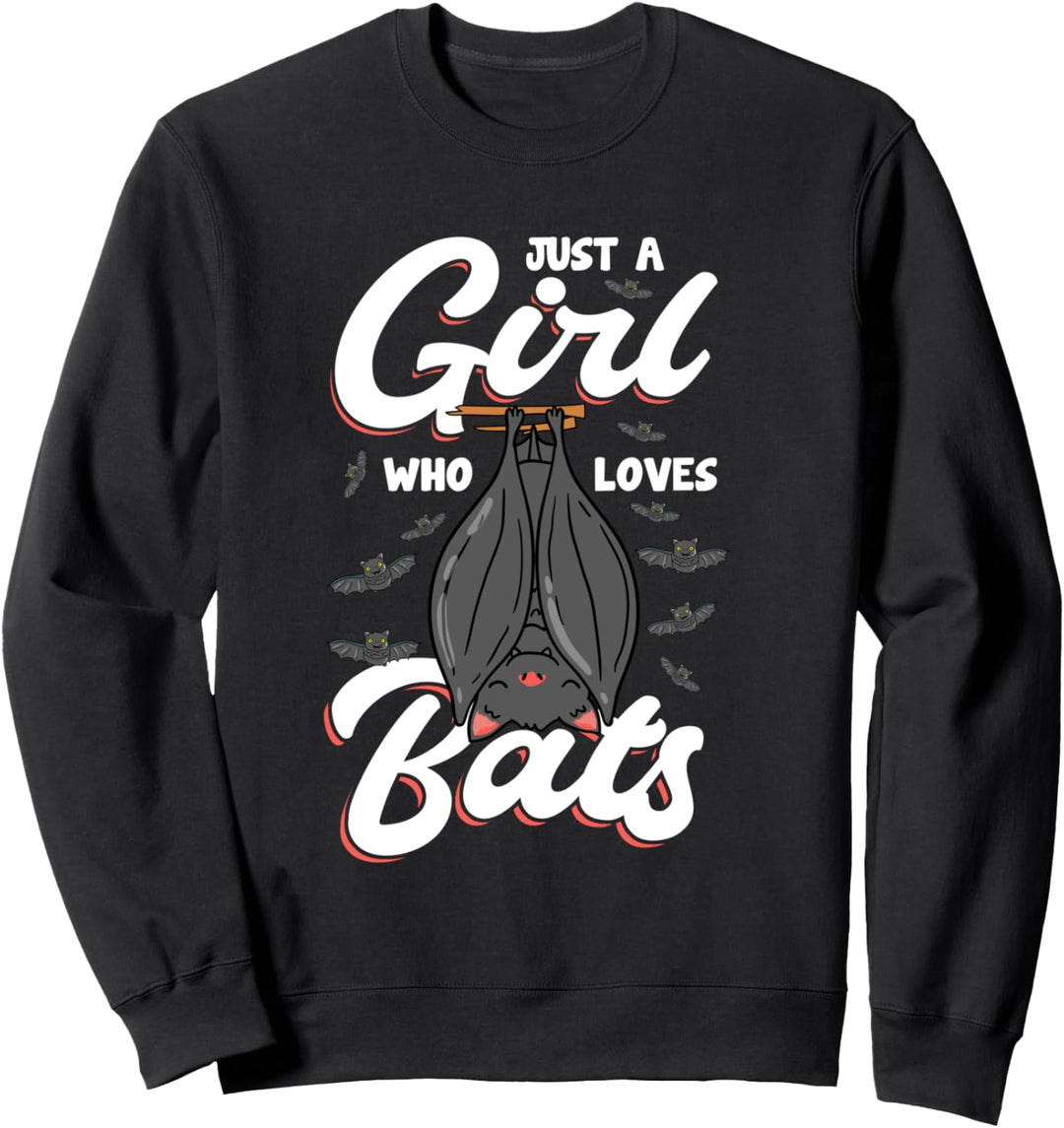 Funny Just A Girl Who Loves Bats Cute Flying Mammal Lovers Sweatshirt