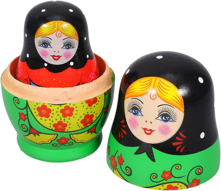 ULTNICE 5er Set Traditionelle Russische Holzmatrjoschka Puppen im Originaldesign Handbemalte Schacht