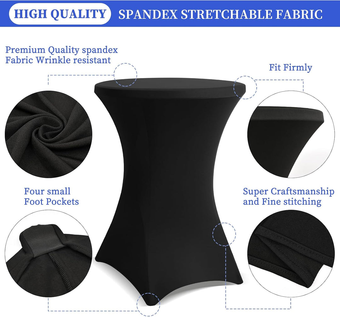 Showgeous 3 Packungen Stretch Stehtisch Husse für Bistrotisch Ø 80-85 cm Cocktail Tisch-Überzug Huss
