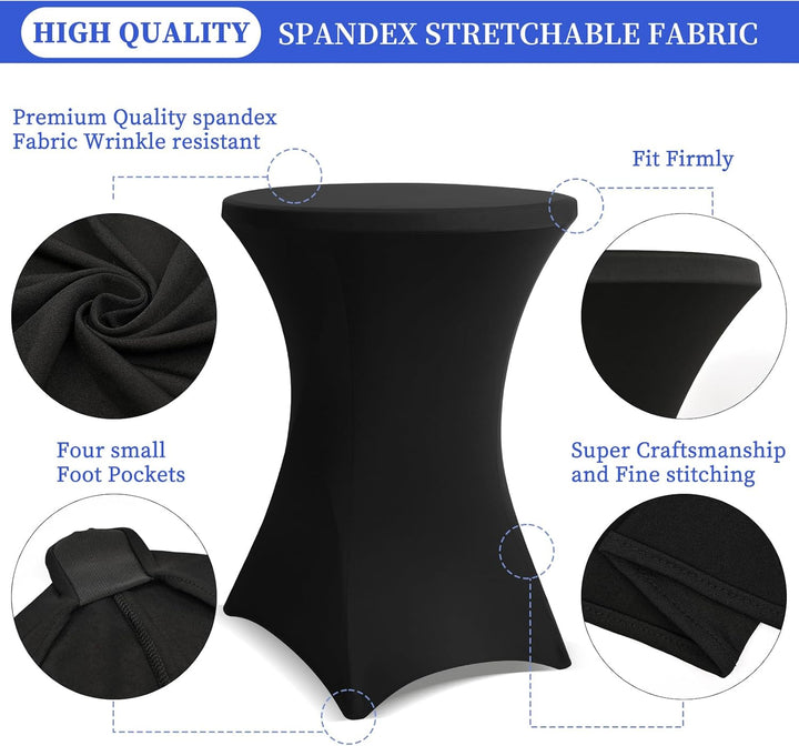 Showgeous 3 Packungen Stretch Stehtisch Husse für Bistrotisch Ø 80-85 cm Cocktail Tisch-Überzug Huss