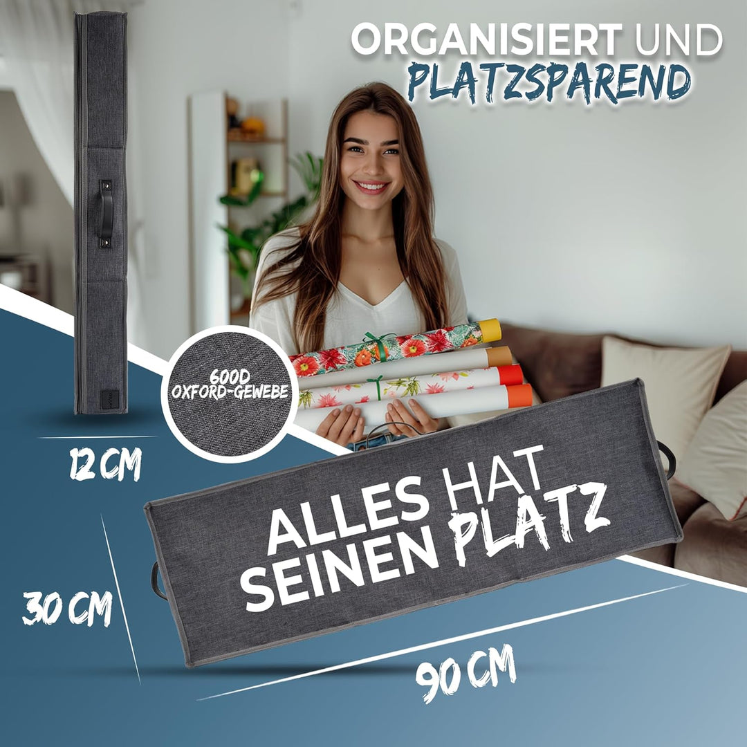 neVaxx® -Premium Aufbewahrungstasche für Geschenkpapier-wasserdichtes 600D Oxford-Geschenkpapier auf