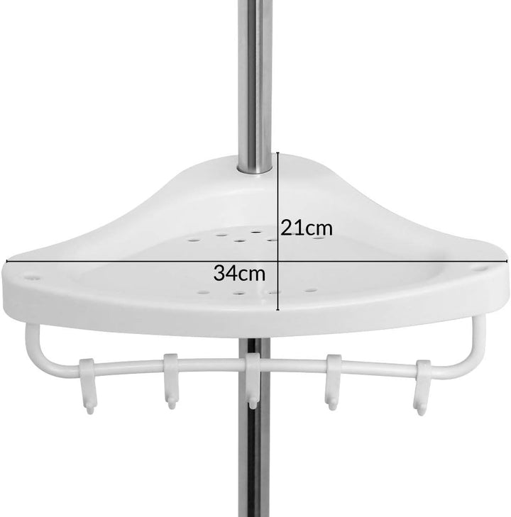 Deuba® Teleskop Duschablage ohne Bohren 4 Ablagen 92-306 cm höhenverstellbar Edelstahl Silber Duschr