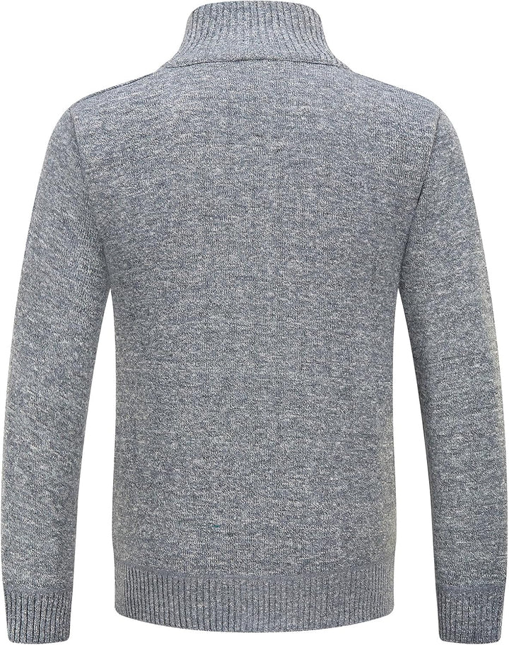 KUDORO Strickjacke Herren Cardigan Trachtenjacke mit Reissverschluss Gestrickt Wintermantel Strickja