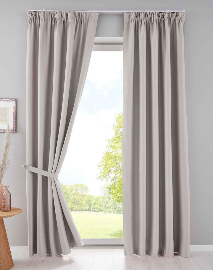 Gardinenbox 2er Set Verdunkelungsvorhänge Blickdicht »Newyork« verdeckte Schlaufen Beige HxB 245x140