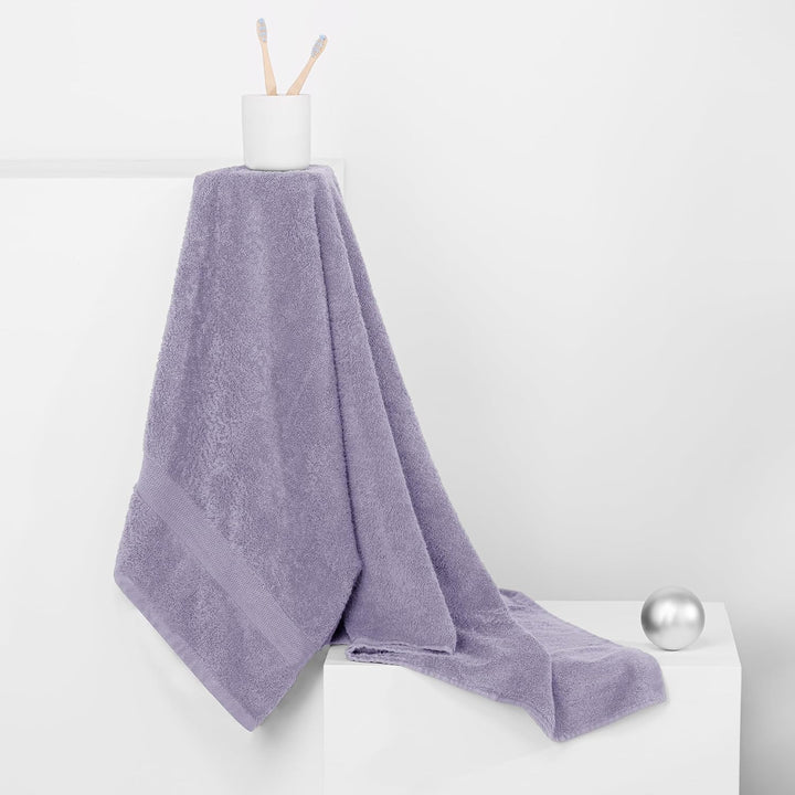DecoKing 4er Set Baumwolle Qualität 525g/m² 2 Handtücher 50x100 cm und 2 Badetücher 70x140 cm lila s