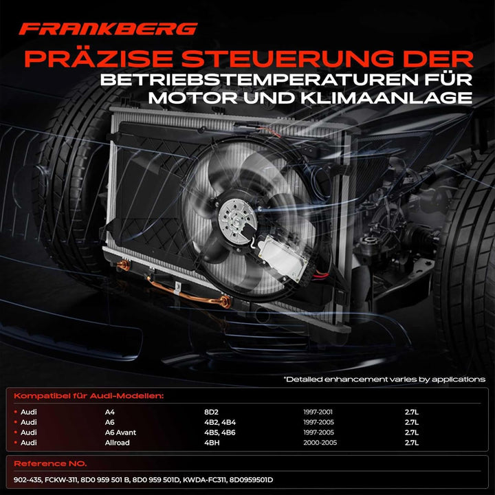Frankberg Lüftersteuergerät Steuergerät 2-polig für A4 8D2 B5 Allroad 4BH C5 A6 4B 4B2 C5 A6 Avant 4