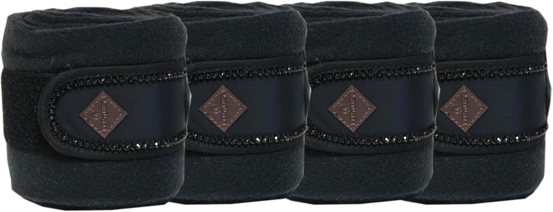 Kentucky Horsewear Polarfleece Pearls Bandagen, Farbe:schwarz, schwarz