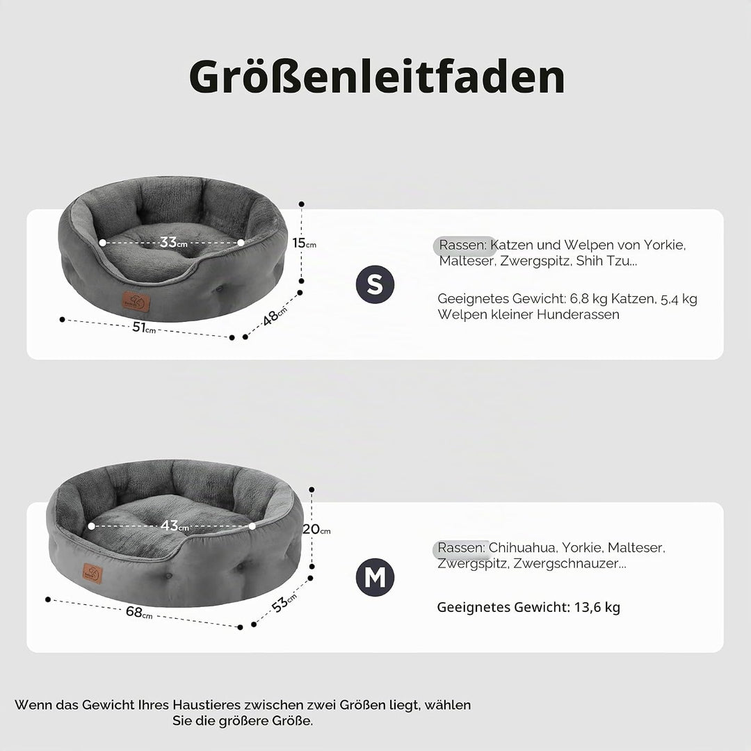 Bedsure Katzenbett waschbar Katzen Bettchen - 63x53x20cm Katzen Bett mit Zweiseitig Innenkissen Katz