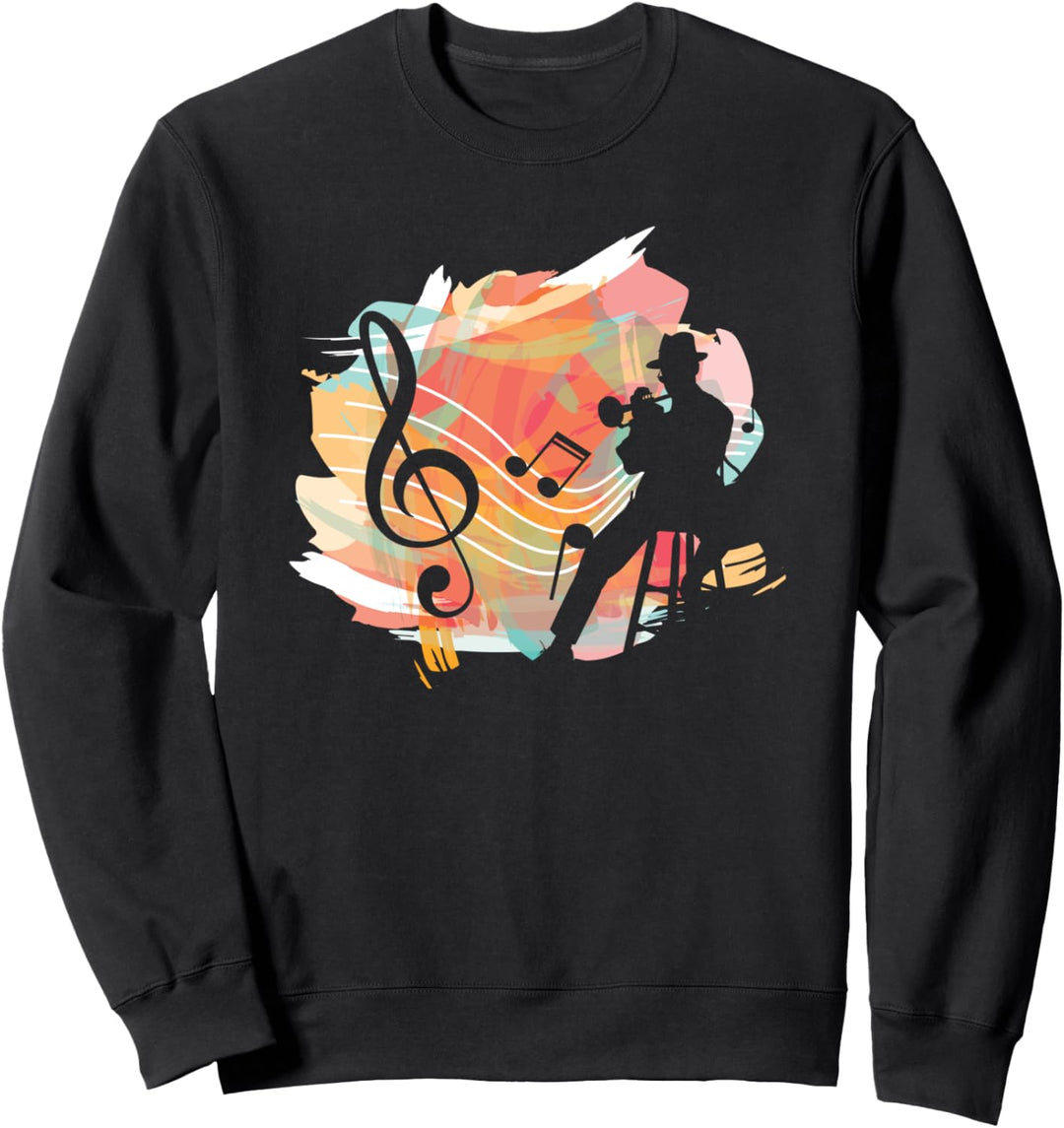 Notenschlüssel Musiker Musik Instrumente Trompete Geschenk Sweatshirt