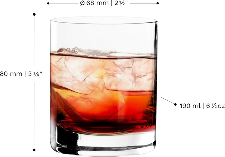 Stölzle Lausitz New York Bar Whiskygläser 6er-Set I 190ml Whisky Tumbler in zeitlosem Design I Spülm