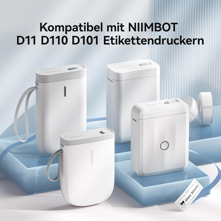 NIIMBOT Etiketten Selbstklebender Etikettenband für D11 D110 D101 Etikettendrucker, 12 x 30mm 210 Et