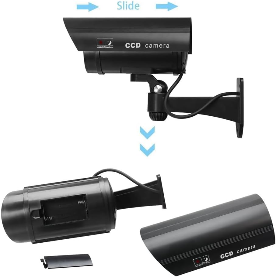 ERWEY Dummy Kamera Fake Überwachung Kamera CCTV mit Blinkendem LED Licht Sicherheitskamera - 4 Stück
