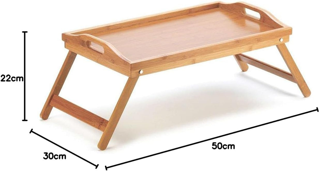 Tablett für Klappbett, Frühstückstisch mit klappbaren Beinen (BAMBUS 2)