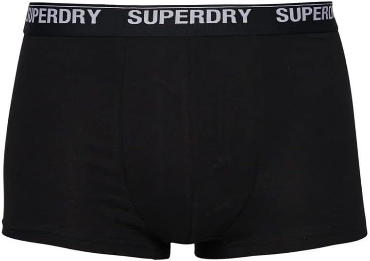Superdry Herren Unterhosen aus Bio-Baumwolle im 3er-Pack Schwarzer Mix XL