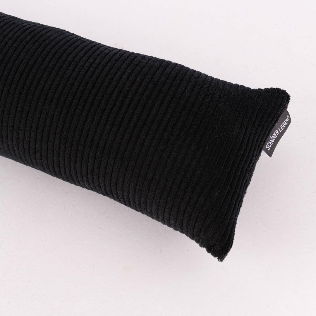 SCHÖNER LEBEN. Zugluftstopper Cord Baumwolle grob schwarz div Grössen, Auswahl:110cm Länge ca. 110x1